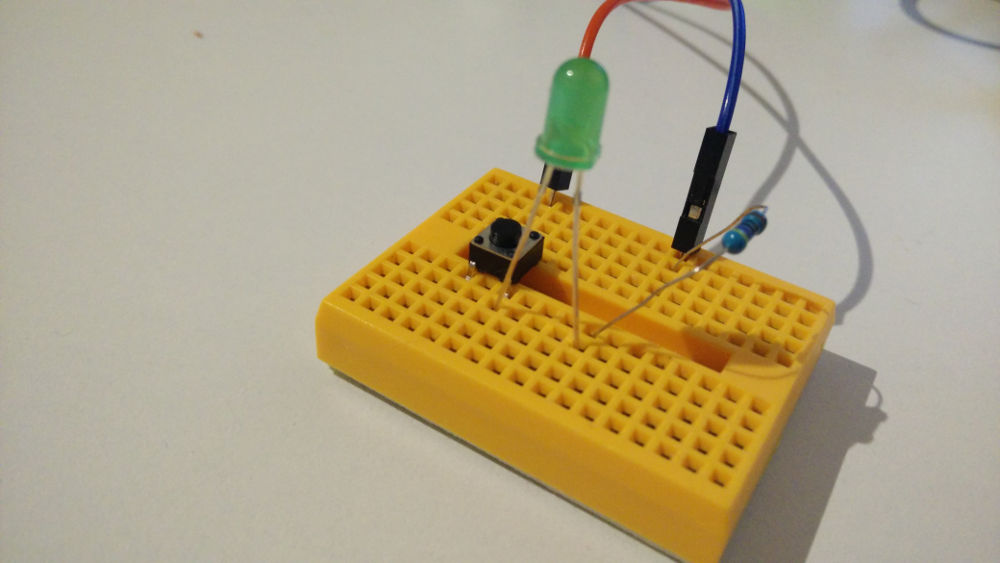 circuit button to turn on a LED